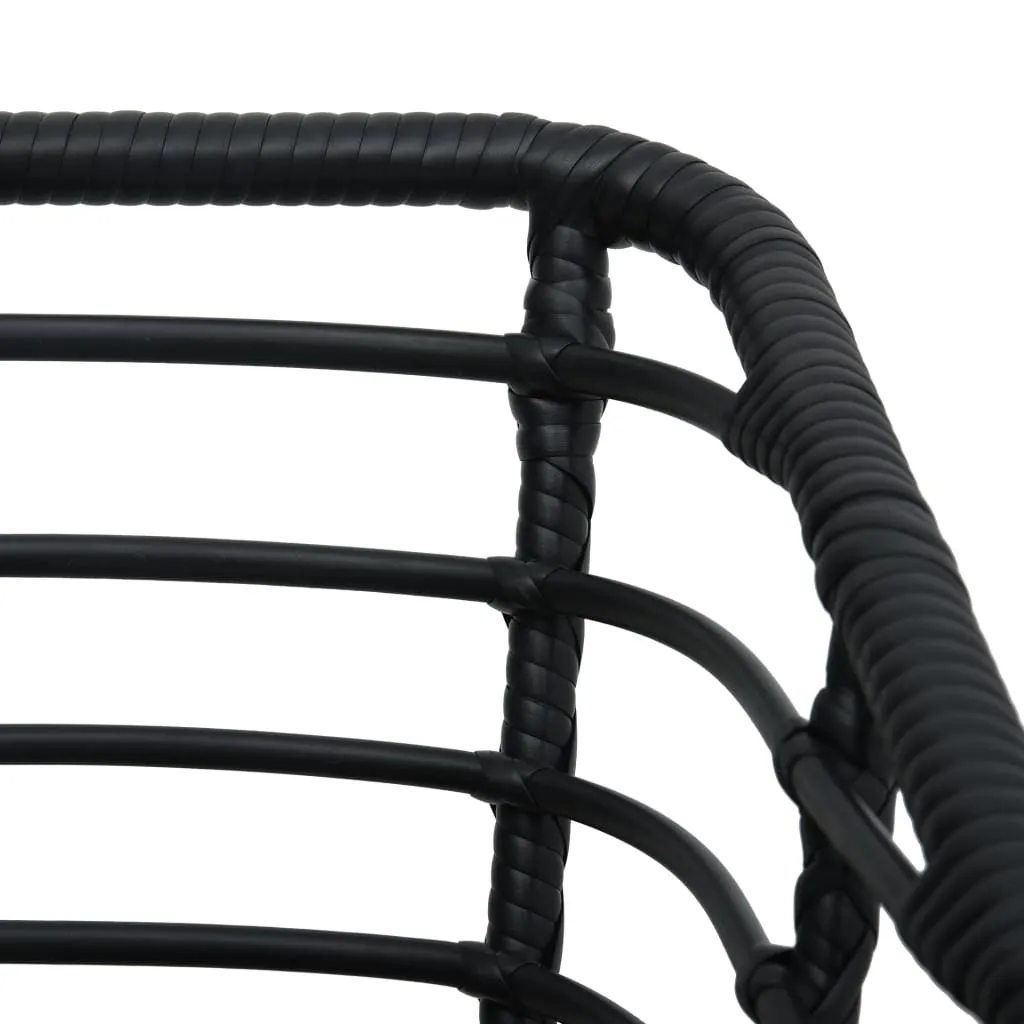 VidaXL Gartenstühle 2 Stk. Mit Auflagen Poly Rattan Schwarz 6 VidaXL Gartenstühle 2 Stk. Mit Auflagen Poly Rattan Schwarz – Bild 6