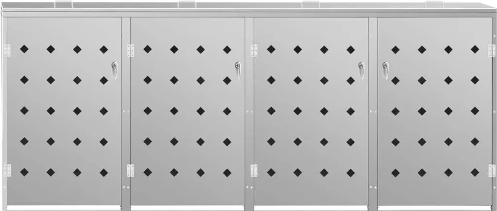 VidaXL Mülltonnenbox Für 4 Tonnen 240 L Edelstahl 3 VidaXL Mülltonnenbox Für 4 Tonnen 240 L Edelstahl – Bild 3