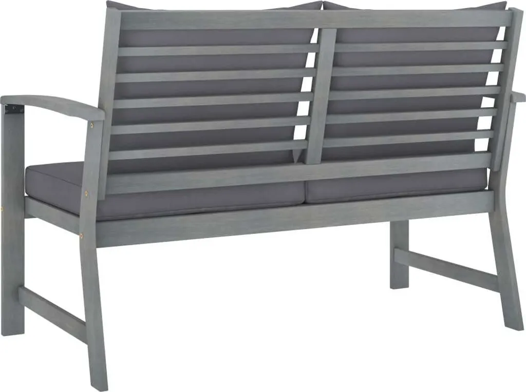 VidaXL Gartenbank 120 Cm Mit Dunkelgrauen Kissen Massivholz Akazie 4 VidaXL Gartenbank 120 Cm Mit Dunkelgrauen Kissen Massivholz Akazie – Bild 4