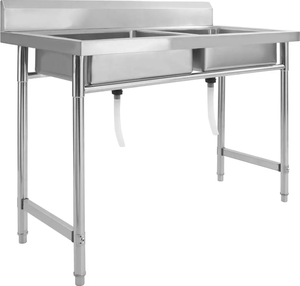 VidaXL Küchenspüle Doppelbecken Edelstahl 1 VidaXL Küchenspüle Doppelbecken Edelstahl