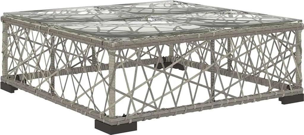 VidaXL 5-tlg. Garten-Lounge-Set Mit Kissen Poly Rattan Grau 4 VidaXL 5-tlg. Garten-Lounge-Set Mit Kissen Poly Rattan Grau – Bild 4