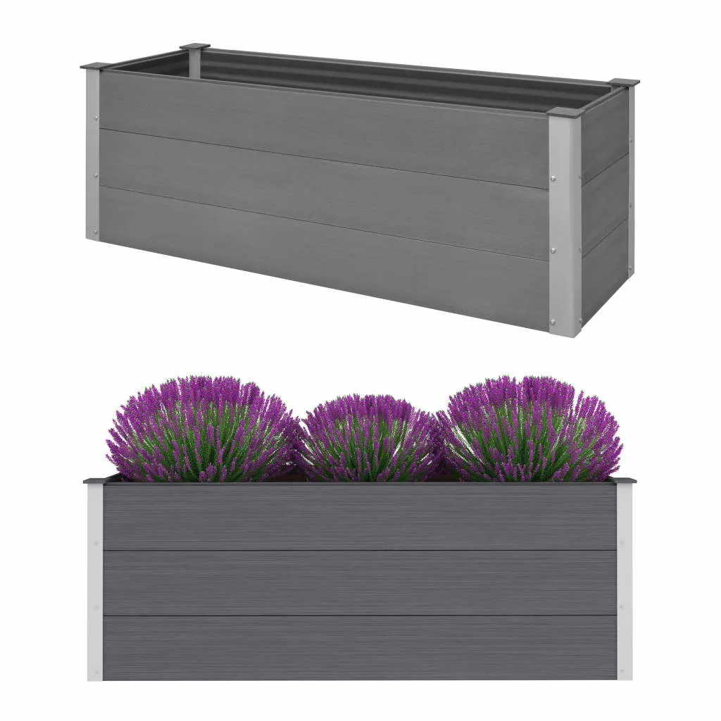 VidaXL Garten-Hochbeet WPC 150 X 50 X 54 Cm Grau 2 VidaXL Garten-Hochbeet WPC 150 X 50 X 54 Cm Grau – Bild 2