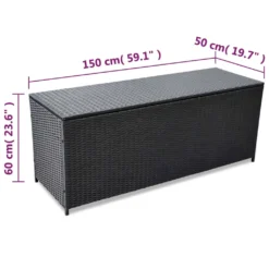 VidaXL Garden-Auflagenbox Schwarz 150x50x60 Cm Poly Rattan -Kaufland b257ab1aa228a7605227f4874f7cc137