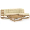 VidaXL 5-tlg. Garten-Lounge-Set Mit Kissen Kiefer Massivholz