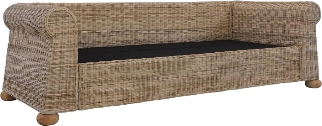 VidaXL 3-Sitzer-Sofa Mit Kissen Natur Rattan 2 VidaXL 3-Sitzer-Sofa Mit Kissen Natur Rattan – Bild 2