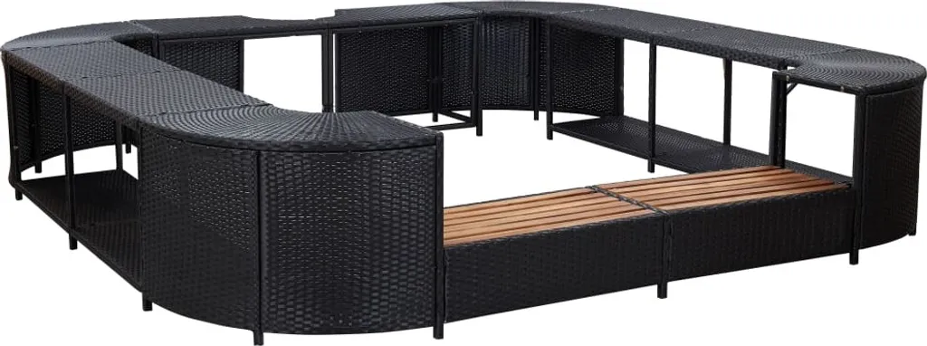 VidaXL Whirlpool-Umrandung Quadratisch Schwarz 268x268x55 Poly Rattan 1 VidaXL Whirlpool-Umrandung Quadratisch Schwarz 268x268x55 Poly Rattan