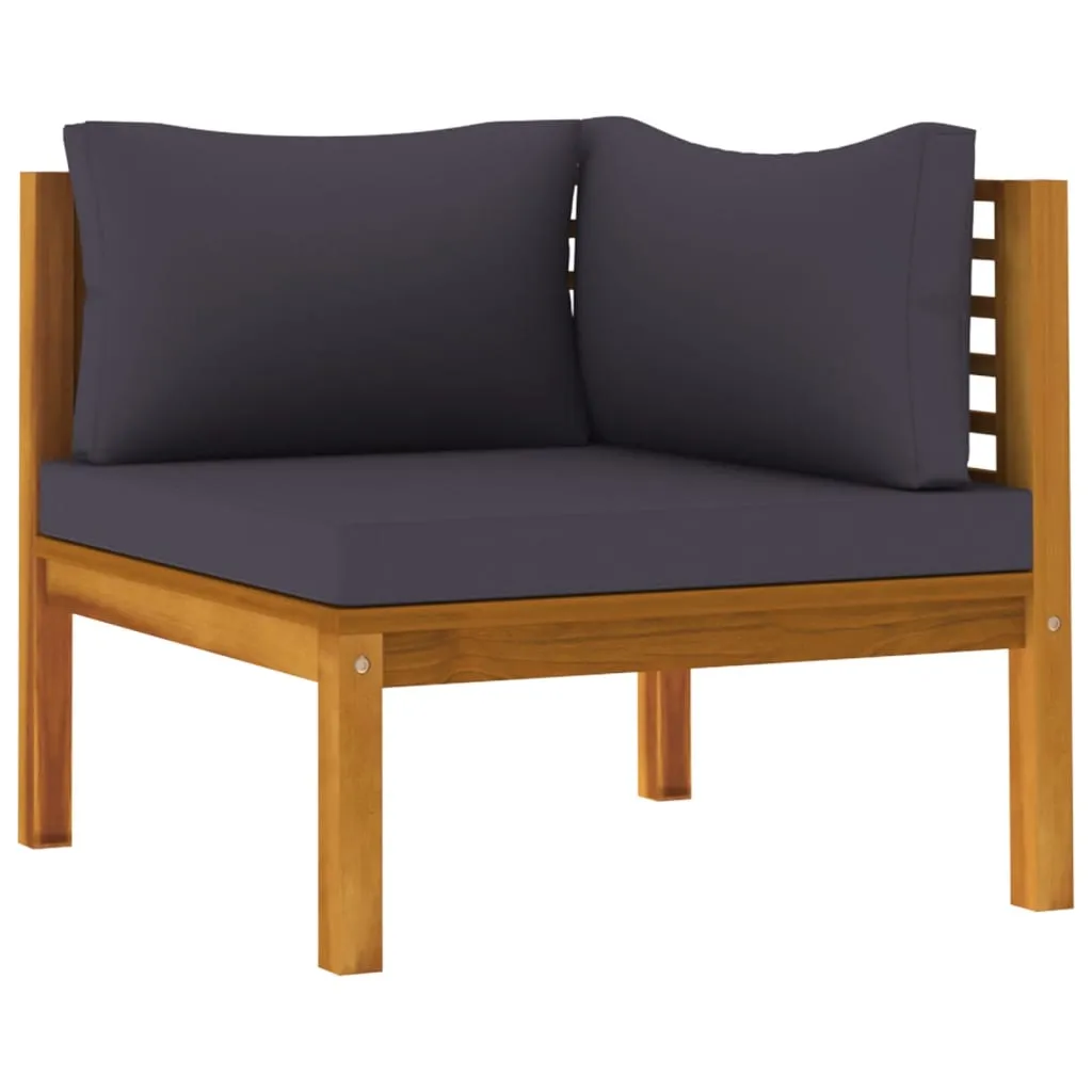 VidaXL 2-tlg. Sofa-Set Mit Dunkelgrauen Kissen Akazie Massivholz 7 VidaXL 2-tlg. Sofa-Set Mit Dunkelgrauen Kissen Akazie Massivholz – Bild 7