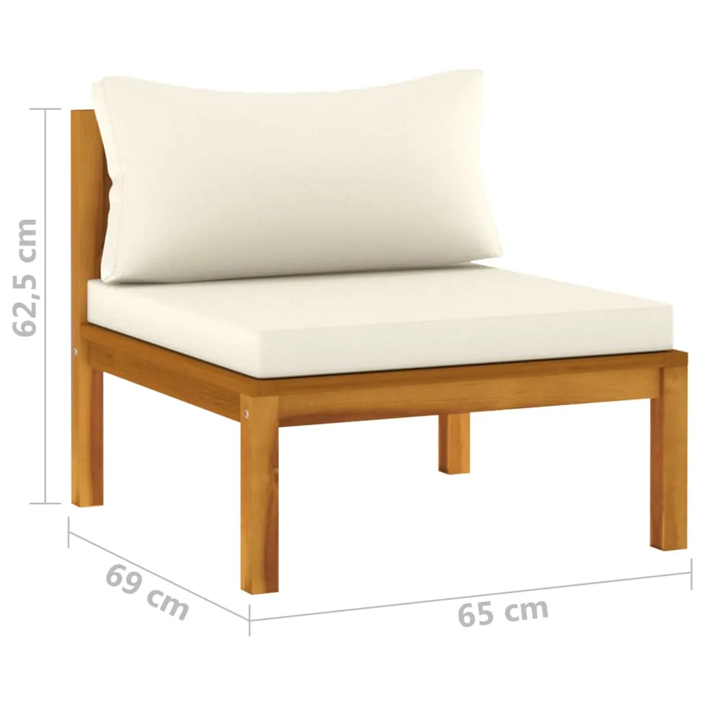 VidaXL 3-Sitzer-Gartensofa Mit Creme Kissen Massivholz Akazie 8 VidaXL 3-Sitzer-Gartensofa Mit Creme Kissen Massivholz Akazie – Bild 8