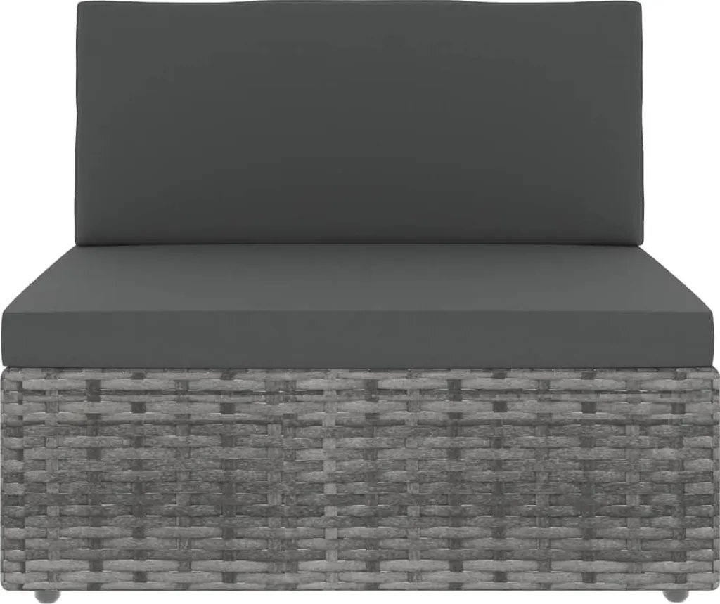 VidaXL Modulares 2-Sitzer-Sofa Poly Rattan Grau 4 VidaXL Modulares 2-Sitzer-Sofa Poly Rattan Grau – Bild 4