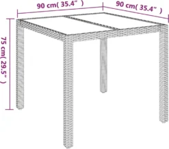 VIDAXL Gartentisch Mit Glasplatte Schwarz 90x90x75 Cm Poly Rattan -Kaufland b9ffd5093ca3d68129d9353998a26ddd
