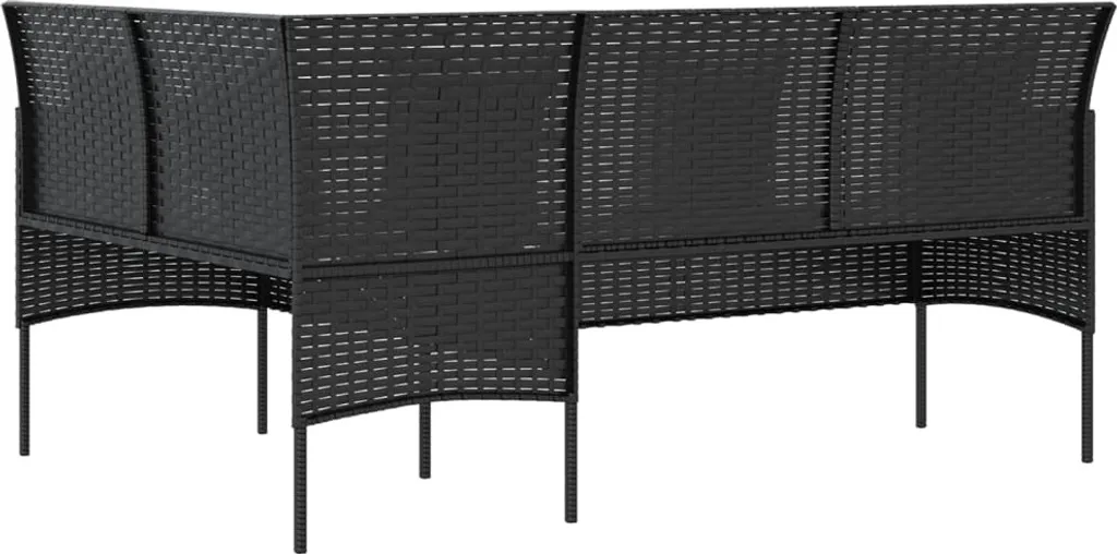 VidaXL Sofa In L-Form Mit Kissen Poly Rattan Schwarz 5 VidaXL Sofa In L-Form Mit Kissen Poly Rattan Schwarz – Bild 5