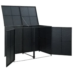 VidaXL Mülltonnenbox Für 2 Tonnen Poly Rattan Schwarz 148x80x111 Cm -Kaufland bbbab901077dbf4690be37ee12e6a87c