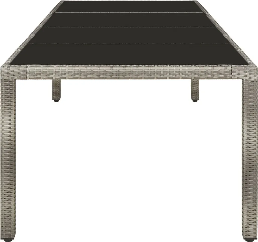 VidaXL Gartentisch Grau 250x100x75 Cm Hartglas Und Poly Rattan 3 VidaXL Gartentisch Grau 250x100x75 Cm Hartglas Und Poly Rattan – Bild 3