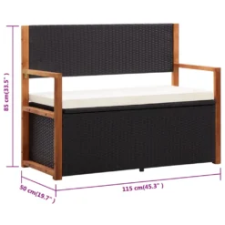 VidaXL Bank Mit Stauraum 115 Cm Poly Rattan Massivholz Akazie Schwarz 17 VidaXL Bank Mit Stauraum 115 Cm Poly Rattan Massivholz Akazie Schwarz -Kaufland be92e4fe79de94f63ee8aaa2a62ac009