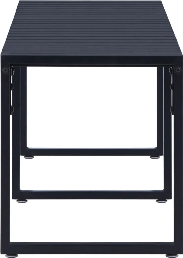 VidaXL Gartenbank 180 Cm PS-Platte Schwarz 3 VidaXL Gartenbank 180 Cm PS-Platte Schwarz – Bild 3