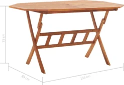 VidaXL Klappbarer Gartentisch 135 X 85 X 75 Cm Massivholz Akazie -Kaufland c065724c4f4f679d01c38af10ab8ba61