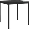 VidaXL Garten-Esstisch Schwarz 80x80x72 Cm Glas Und Stahl