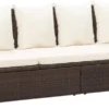 VidaXL Garten-Sofabett Mit Kissen Poly Rattan Braun