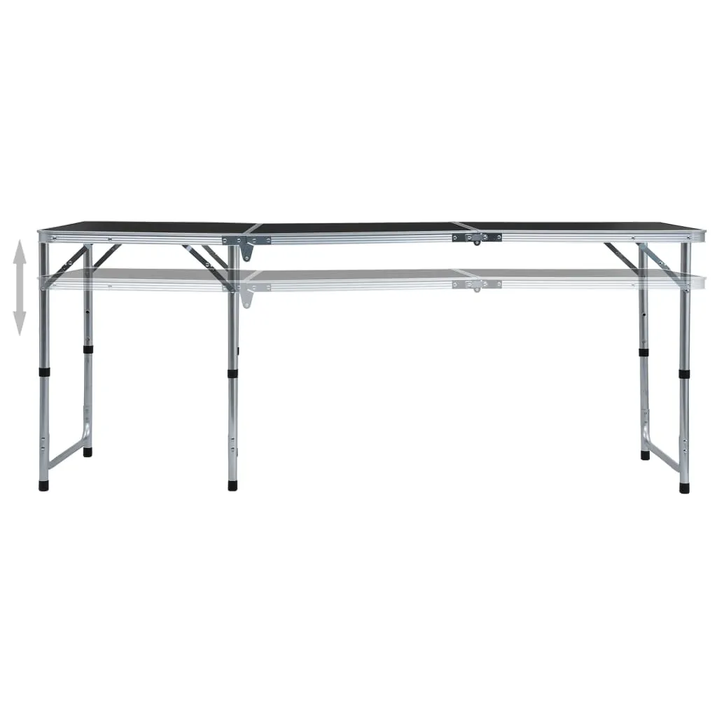 VidaXL Klappbarer Campingtisch Grau Aluminium 180 X 60 Cm 2 VidaXL Klappbarer Campingtisch Grau Aluminium 180 X 60 Cm – Bild 2