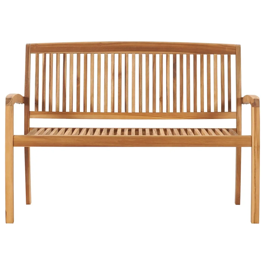VidaXL Stapelbare Gartenbank Mit Auflage 128,5 Cm Massivholz Teak 3 VidaXL Stapelbare Gartenbank Mit Auflage 128,5 Cm Massivholz Teak – Bild 3