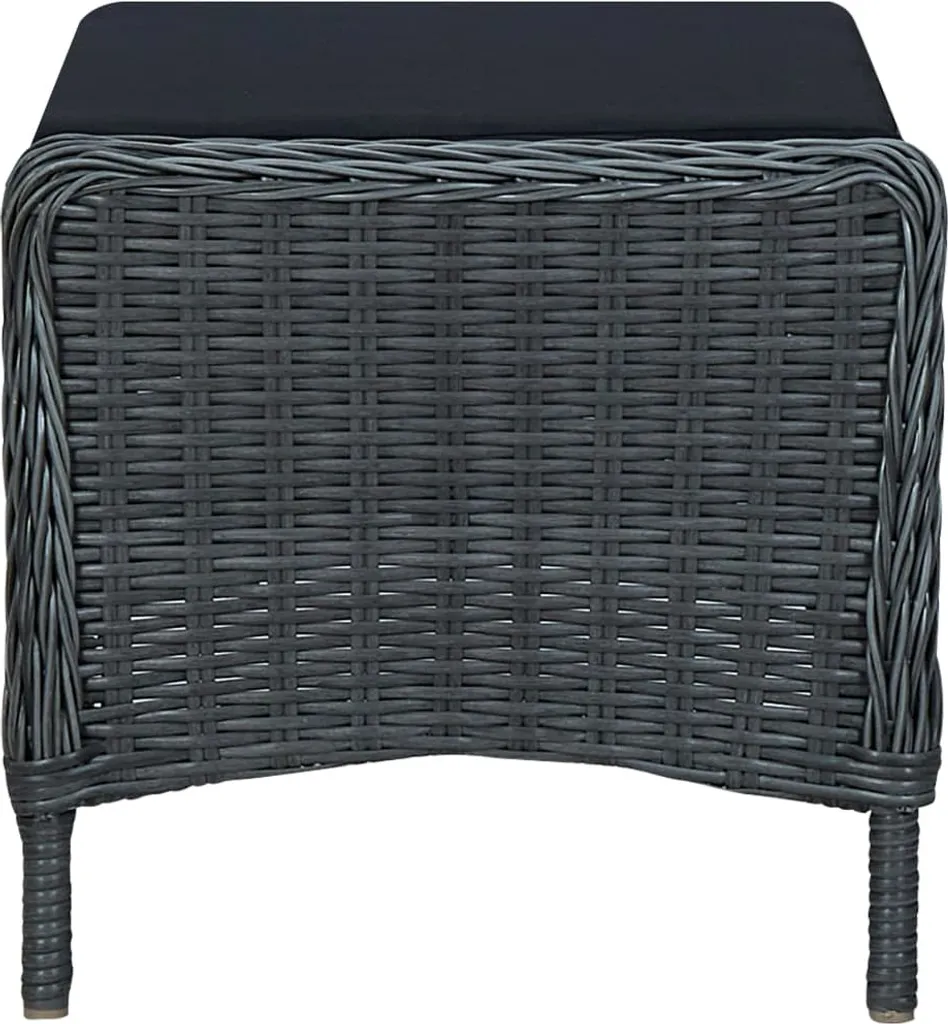 VidaXL Verstellbarer Gartensessel Mit Fußhocker Poly Rattan Dunkelgrau 8 VidaXL Verstellbarer Gartensessel Mit Fußhocker Poly Rattan Dunkelgrau – Bild 8