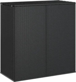 VidaXL Garten-Kissenbox PE Rattan 100x49x103,5 Cm Schwarz