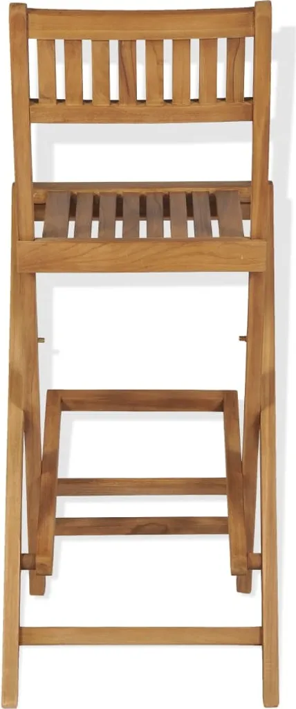 VidaXL Klappbare Garten-Barhocker 2 Stk. Massivholz Teak 4 VidaXL Klappbare Garten-Barhocker 2 Stk. Massivholz Teak – Bild 4