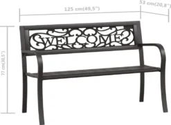 VidaXL Gartenbank 125 Cm Stahl Schwarz -Kaufland c6ffdb5d0692fadc048541d98d74a55b