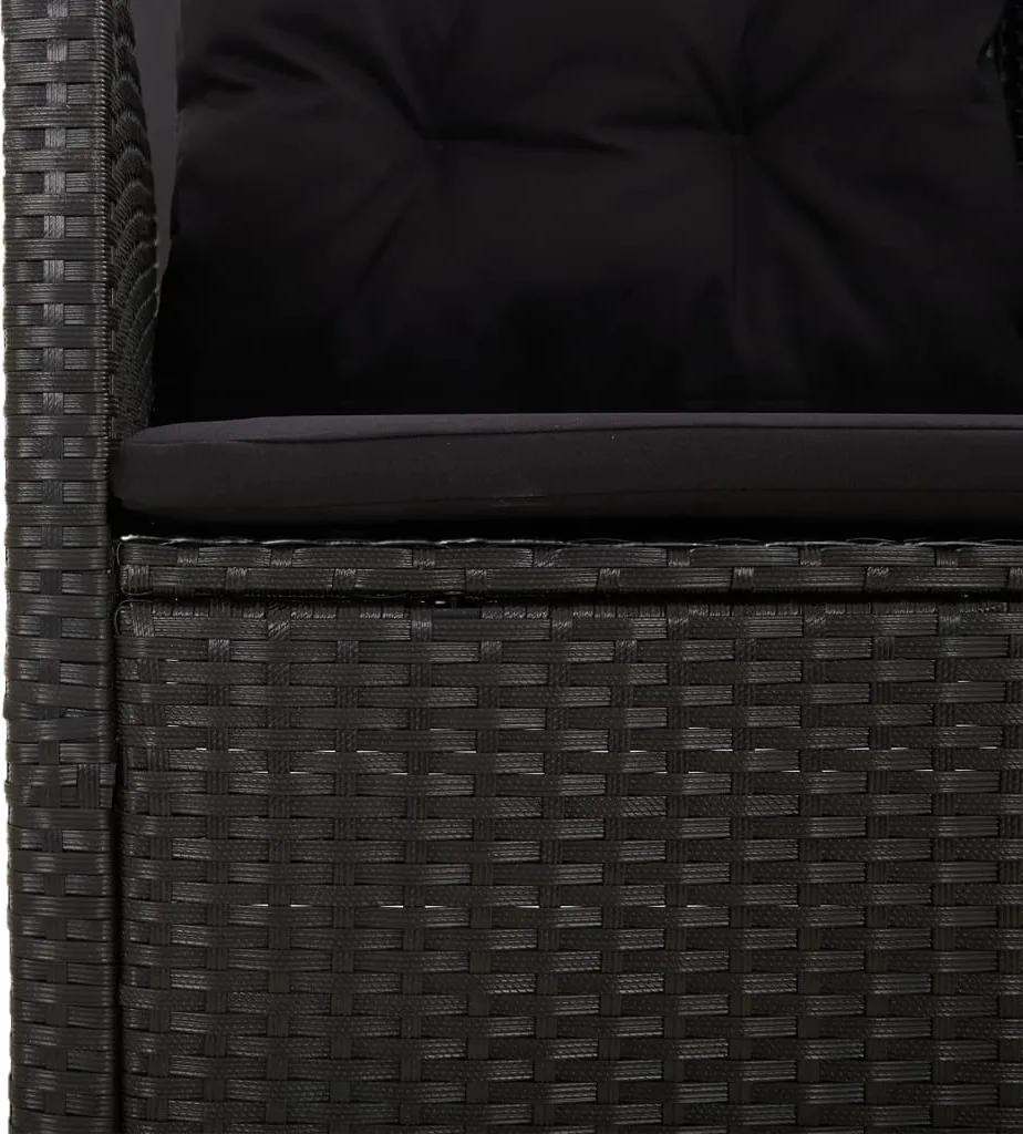 VidaXL Gartenbank Mit Liegefunktion & Kissen Schwarz 173cm Poly Rattan 8 VidaXL Gartenbank Mit Liegefunktion & Kissen Schwarz 173cm Poly Rattan – Bild 8