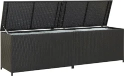 VidaXL Gartenbox Poly Rattan 200x50x60 Cm Schwarz