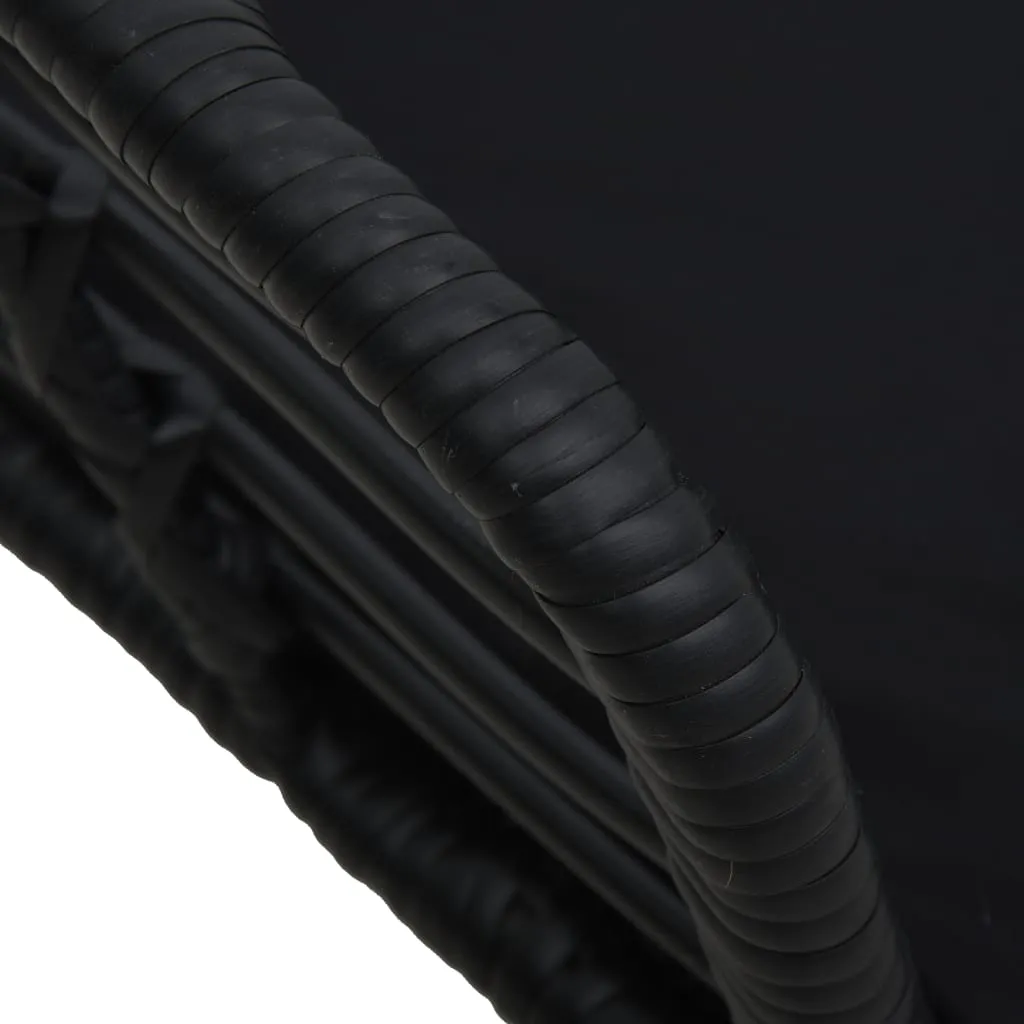 VidaXL Gartenstühle 2 Stk. Mit Auflagen Poly Rattan Schwarz 7 VidaXL Gartenstühle 2 Stk. Mit Auflagen Poly Rattan Schwarz – Bild 7