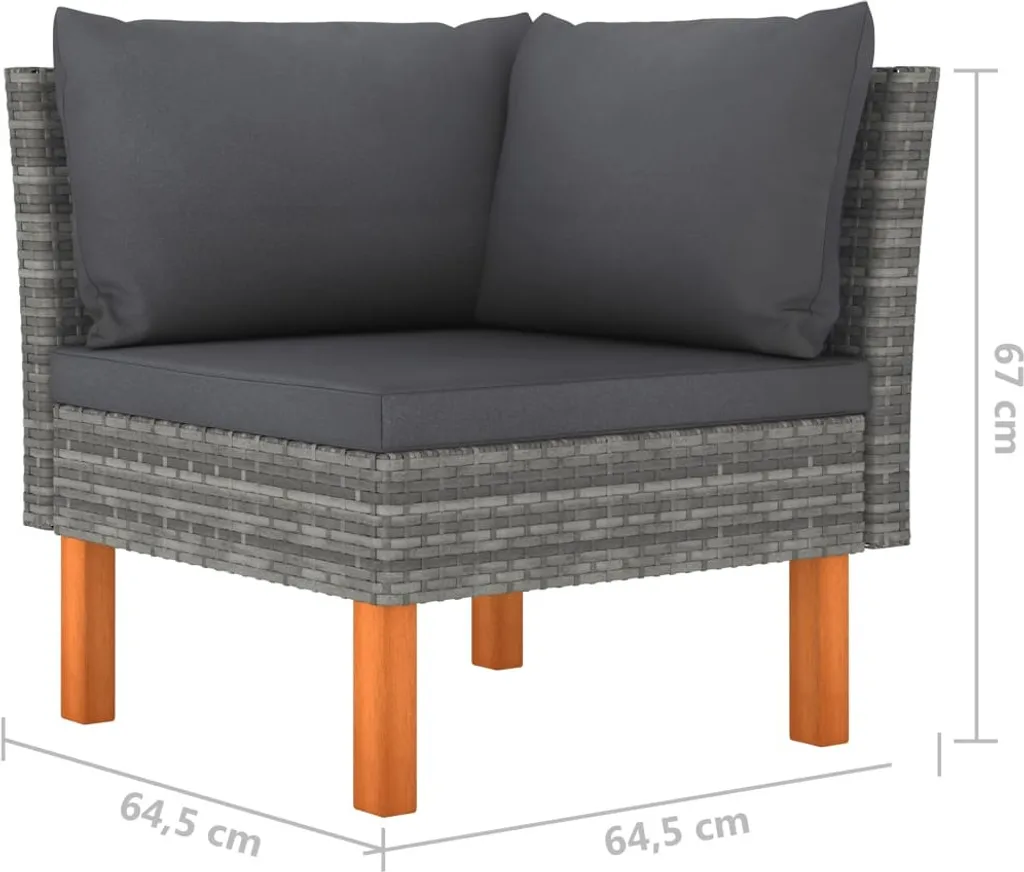 VidaXL 4-Sitzer-Gartensofa Mit Kissen Grau Poly Rattan 6 VidaXL 4-Sitzer-Gartensofa Mit Kissen Grau Poly Rattan – Bild 6