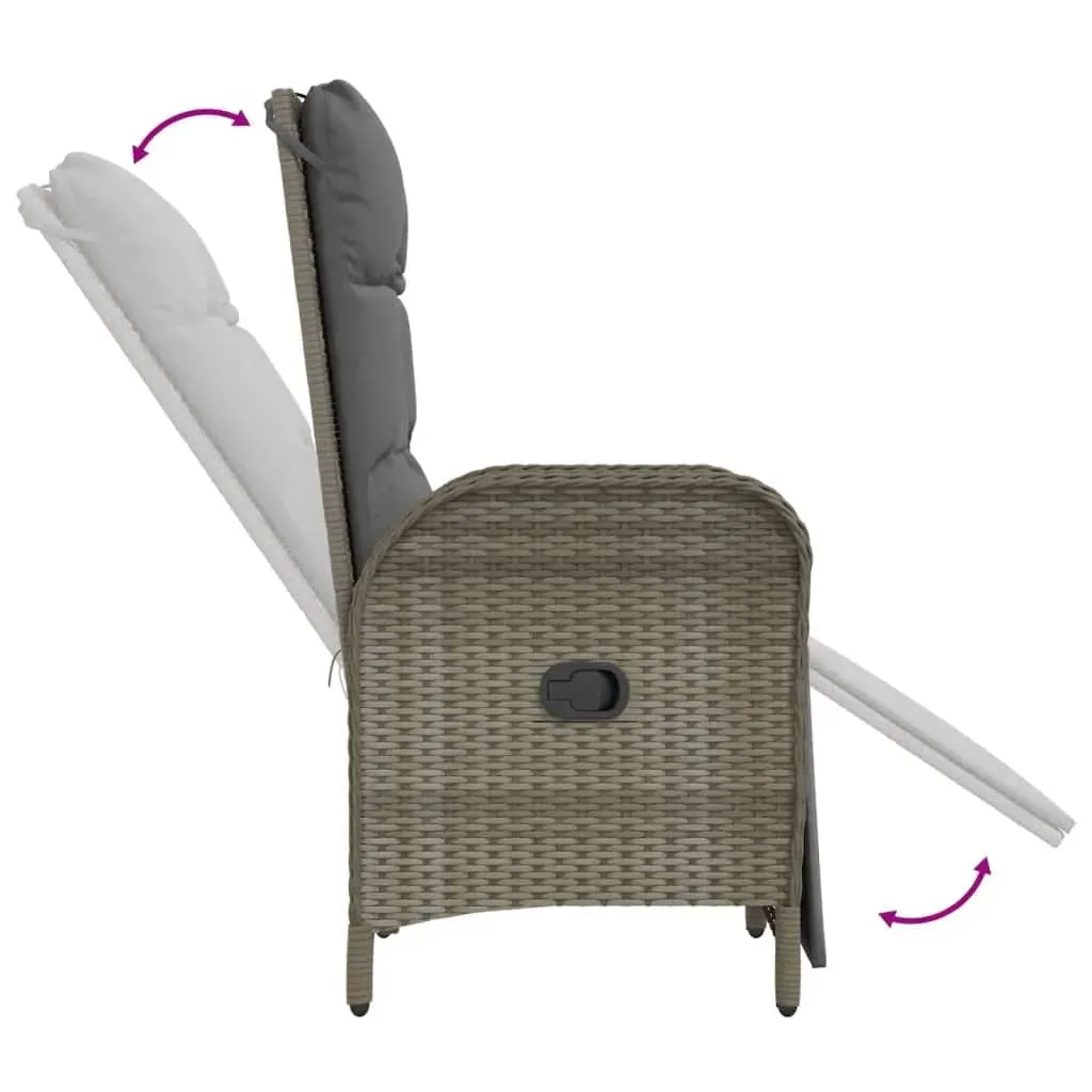 VidaXL 5-tlg. Garten-Essgruppe Mit Kissen Grau Poly Rattan 8 VidaXL 5-tlg. Garten-Essgruppe Mit Kissen Grau Poly Rattan – Bild 8