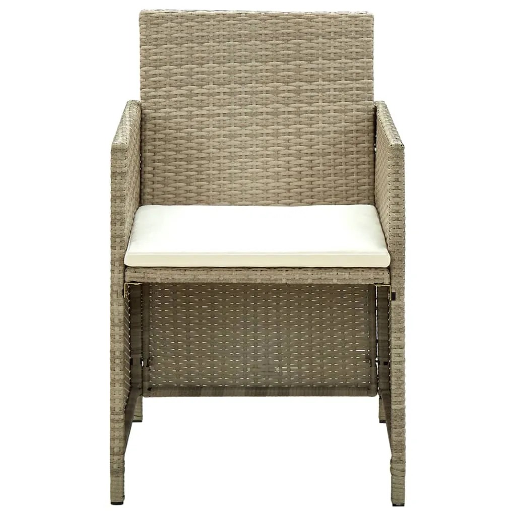 VidaXL 4-tlg. Garten-Lounge-Set Mit Auflagen Beige Poly Rattan 6 VidaXL 4-tlg. Garten-Lounge-Set Mit Auflagen Beige Poly Rattan – Bild 6