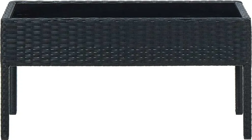VidaXL Gartentisch Schwarz 75x40x37 Cm Poly Rattan 2 VidaXL Gartentisch Schwarz 75x40x37 Cm Poly Rattan – Bild 2