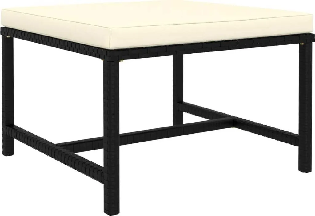 VidaXL 4-tlg. Garten-Sofagarnitur Mit Auflagen Schwarz Poly Rattan 6 VidaXL 4-tlg. Garten-Sofagarnitur Mit Auflagen Schwarz Poly Rattan – Bild 6