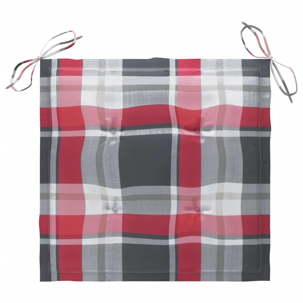 VidaXL Gartenstuhl-Kissen 4 Stk. Rot Karomuster 50x50x3 Cm Stoff 4 VidaXL Gartenstuhl-Kissen 4 Stk. Rot Karomuster 50x50x3 Cm Stoff – Bild 4