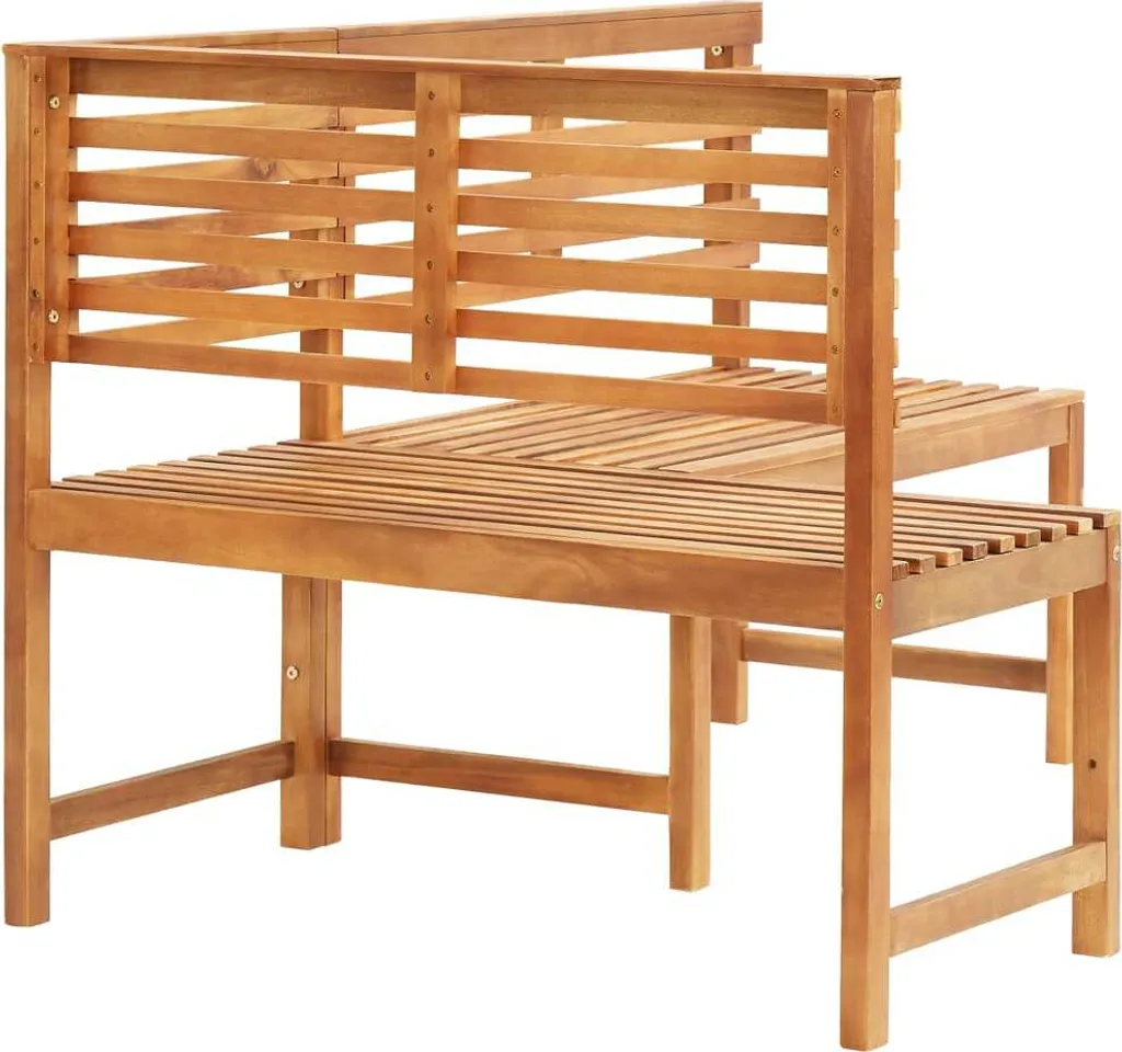 VidaXL Garten-Eckbank 140 Cm Massivholz Akazie 4 VidaXL Garten-Eckbank 140 Cm Massivholz Akazie – Bild 4