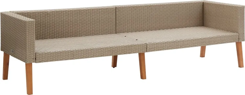 VidaXL 3-Sitzer-Gartensofa Mit Auflagen Poly Rattan Beige 5 VidaXL 3-Sitzer-Gartensofa Mit Auflagen Poly Rattan Beige – Bild 5
