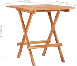 VidaXL Klappbarer Bistrotisch 60 X 60 X 65 Cm Teak Massiv -Kaufland d74f7c1e473fa50c8bc27587d73cfca2