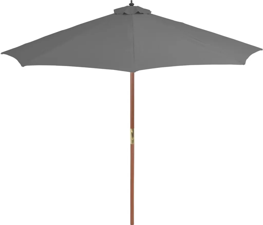 VidaXL Sonnenschirm Mit Holz-Mast 300 Cm Anthrazit 3 VidaXL Sonnenschirm Mit Holz-Mast 300 Cm Anthrazit – Bild 3