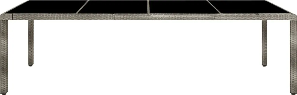 VidaXL Gartentisch Grau 250x100x75 Cm Hartglas Und Poly Rattan 2 VidaXL Gartentisch Grau 250x100x75 Cm Hartglas Und Poly Rattan – Bild 2