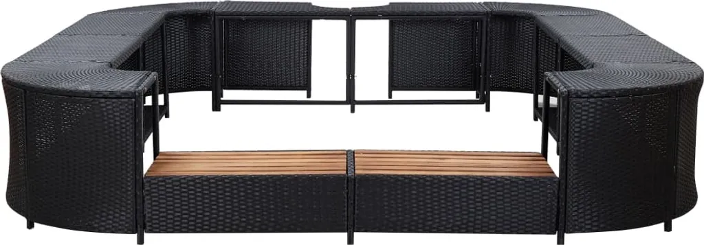 VidaXL Whirlpool-Umrandung Quadratisch Schwarz 268x268x55 Poly Rattan 2 VidaXL Whirlpool-Umrandung Quadratisch Schwarz 268x268x55 Poly Rattan – Bild 2