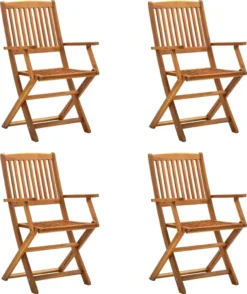 VidaXL Klappbare Gartenstühle 4 Stk. Massivholz Akazie