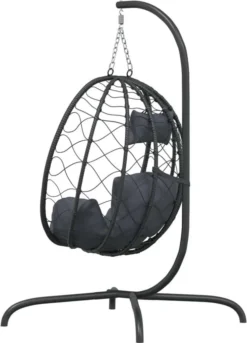 VidaXL Hängesessel Ei Mit Kissen Anthrazit Poly Rattan & Stahl 12 VidaXL Hängesessel Ei Mit Kissen Anthrazit Poly Rattan & Stahl -Kaufland db77bc6910feda5bd44325974b50d120