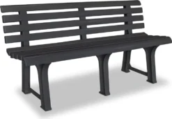 VidaXL Gartenbank 145,5 Cm Kunststoff Anthrazit