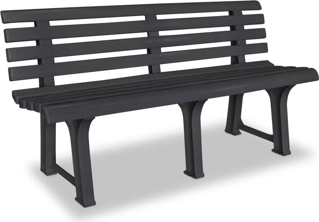 VidaXL Gartenbank 145,5 Cm Kunststoff Anthrazit 1 VidaXL Gartenbank 145,5 Cm Kunststoff Anthrazit
