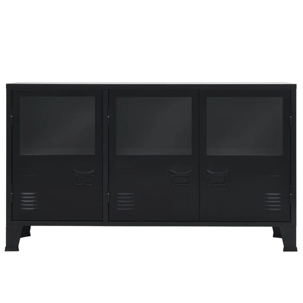 VidaXL Sideboard Metall Industrie-Stil 120×35×70 Cm Schwarz 2 VidaXL Sideboard Metall Industrie-Stil 120×35×70 Cm Schwarz – Bild 2