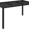 VIDAXL Gartentisch Mit Glasplatte Schwarz 150x90x75 Cm Poly Rattan