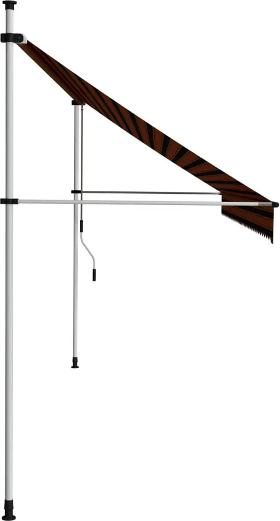 VidaXL Einziehbare Markise Handbetrieben 400 Cm Orange Und Braun 3 VidaXL Einziehbare Markise Handbetrieben 400 Cm Orange Und Braun – Bild 3